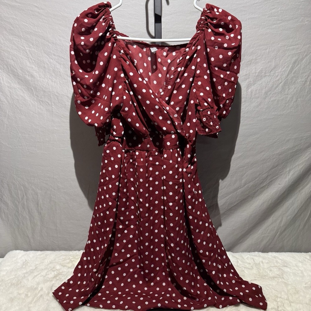 AOC - Vintage Red Polls Dot‎ Trim Dress. Size Medium